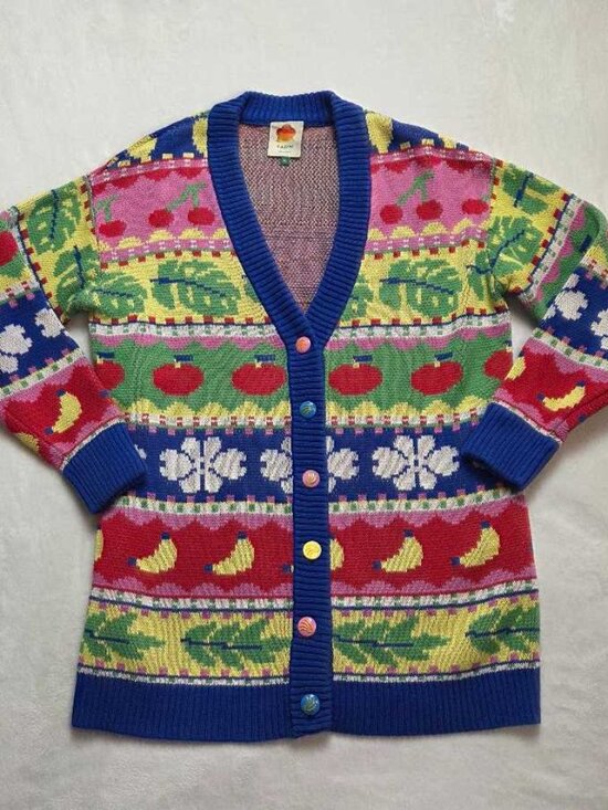 FARM Rio Sweaters - XS Farm Rio Anthropologie Sweet Orchard fruit knit cardigan oversized sweater #3